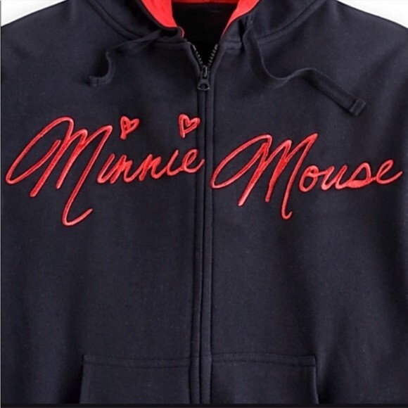 Disney Parks Signature  Minnie Mouse Hoodie in Black and Res L - Picture 2 of 14